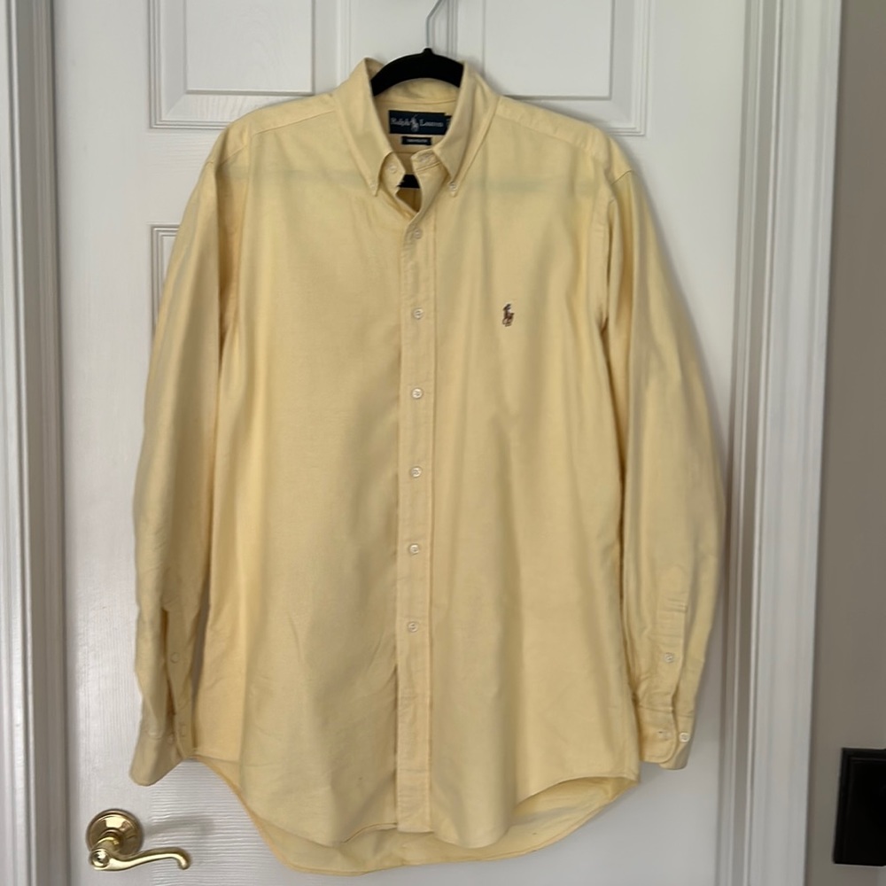 Ralph Lauren yellow Yarmouth Men’s Shirt 15.5” neck & 34/35 sleeves.